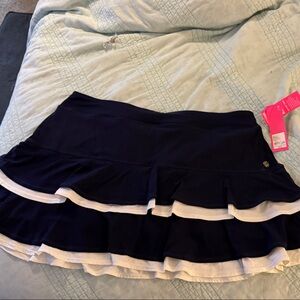 Lilly Pulitzer Navy and White Ruffle Mini Skort